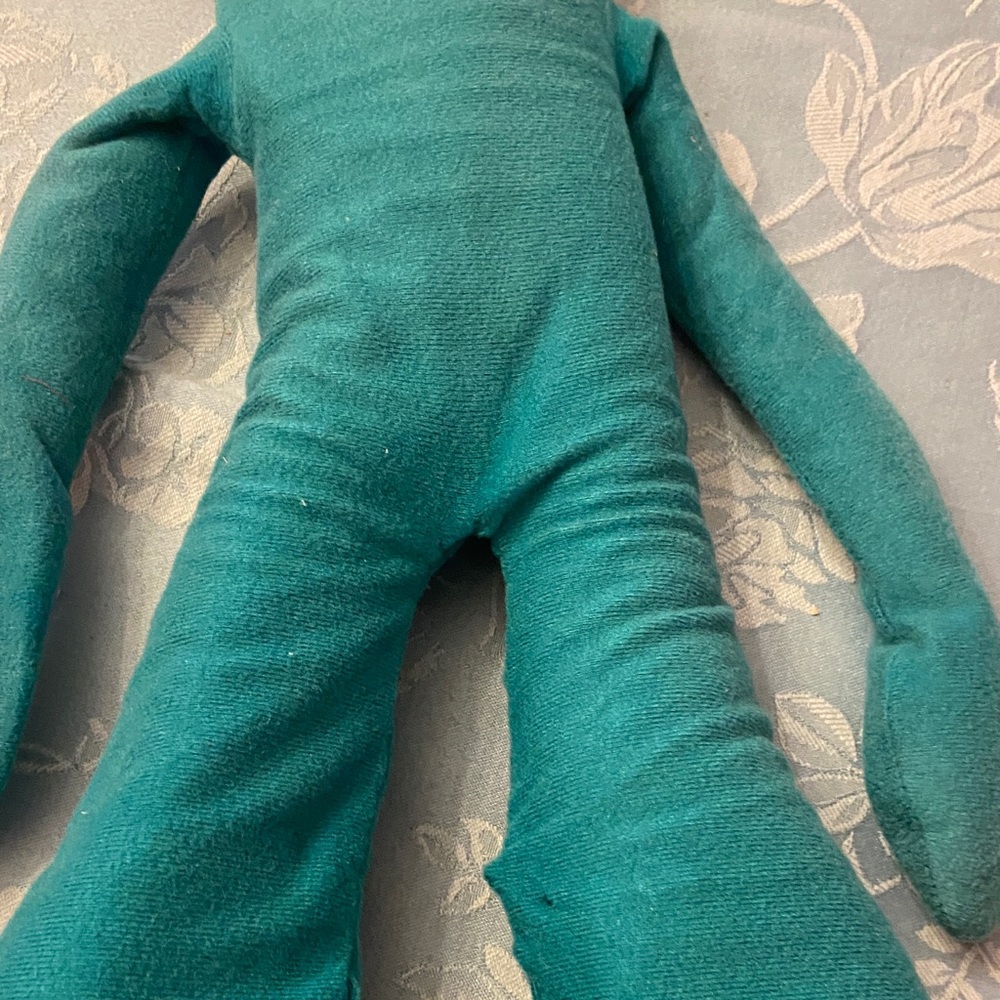 Vintage Gumby 1983 24 inches Teal Plush Toy with Red Eyes - Picture 7 of 11